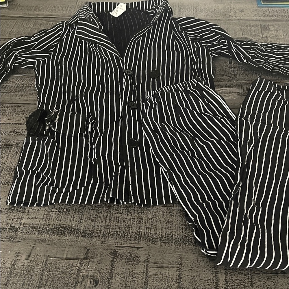 Jack Skellington withered Black and White Striped suit, child’s size Large